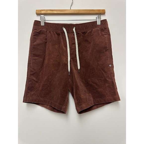 Vuori Optimist Corduroy Shorts Mens Size Small Elastic Waist Drawstring Brown - Picture 1 of 12